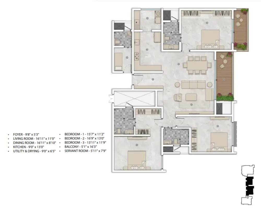 snn raj bilekahalli 3 bhk floor plan