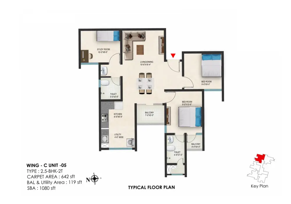 Snn Raj High Gardens 2.5-2t bhk floor plan